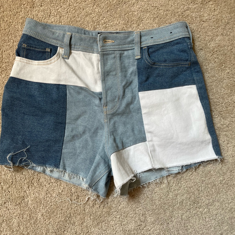 Hollister patchwork jean shorts